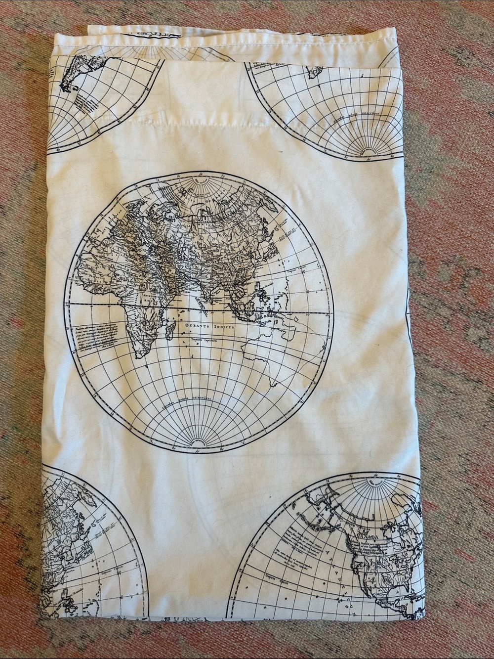 Max Studio Twin Sheet Sets with Black Globe Map